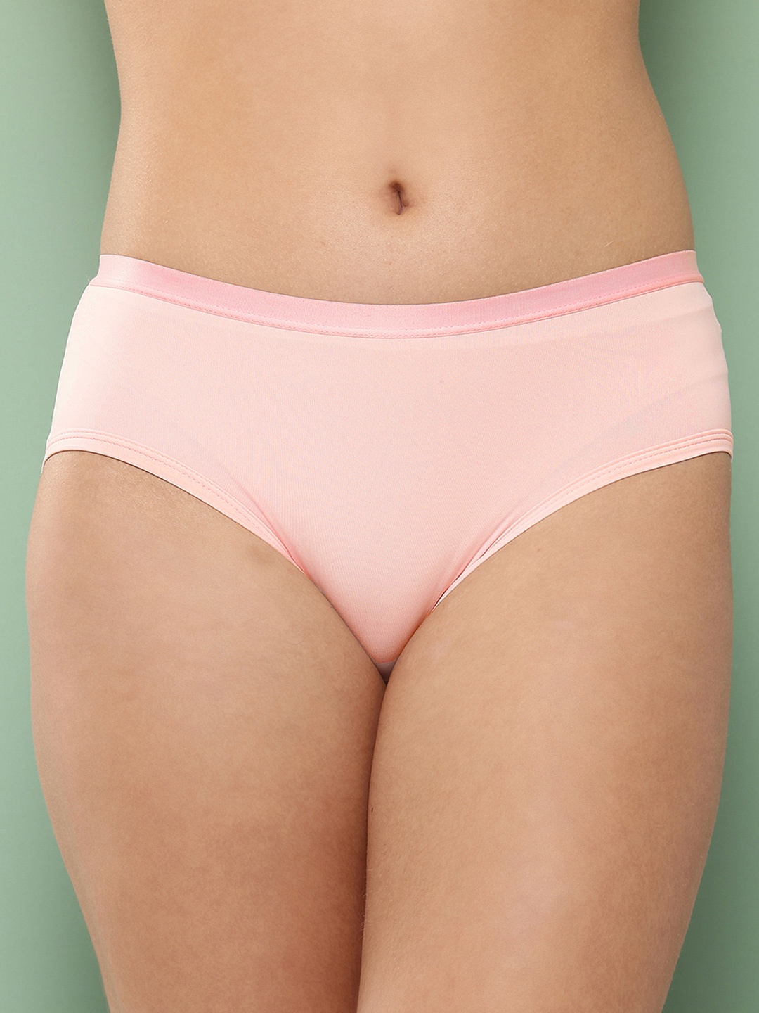 

Leading Lady Women's Solid No Visible Panty Line Laser- Cut Edge Hipster Brief, Pink