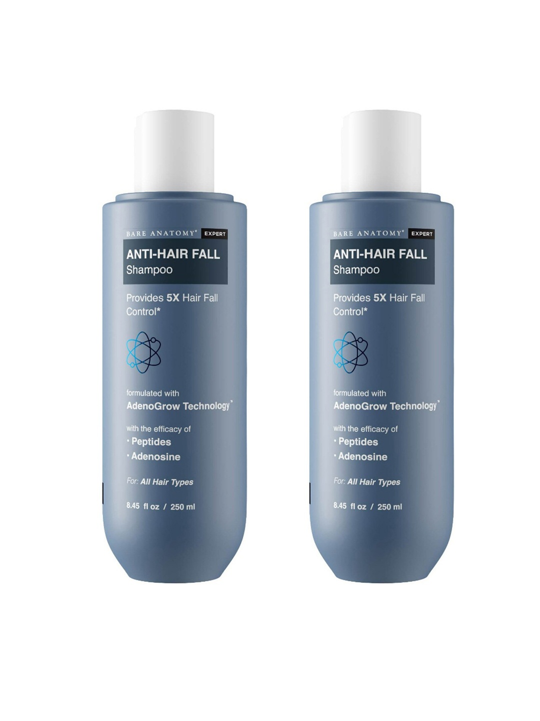 

Bare Anatomy Set of 2 Expert AndenoGrow Technology Anti-Hair Fall Shampoo - 250 ml each, Off white