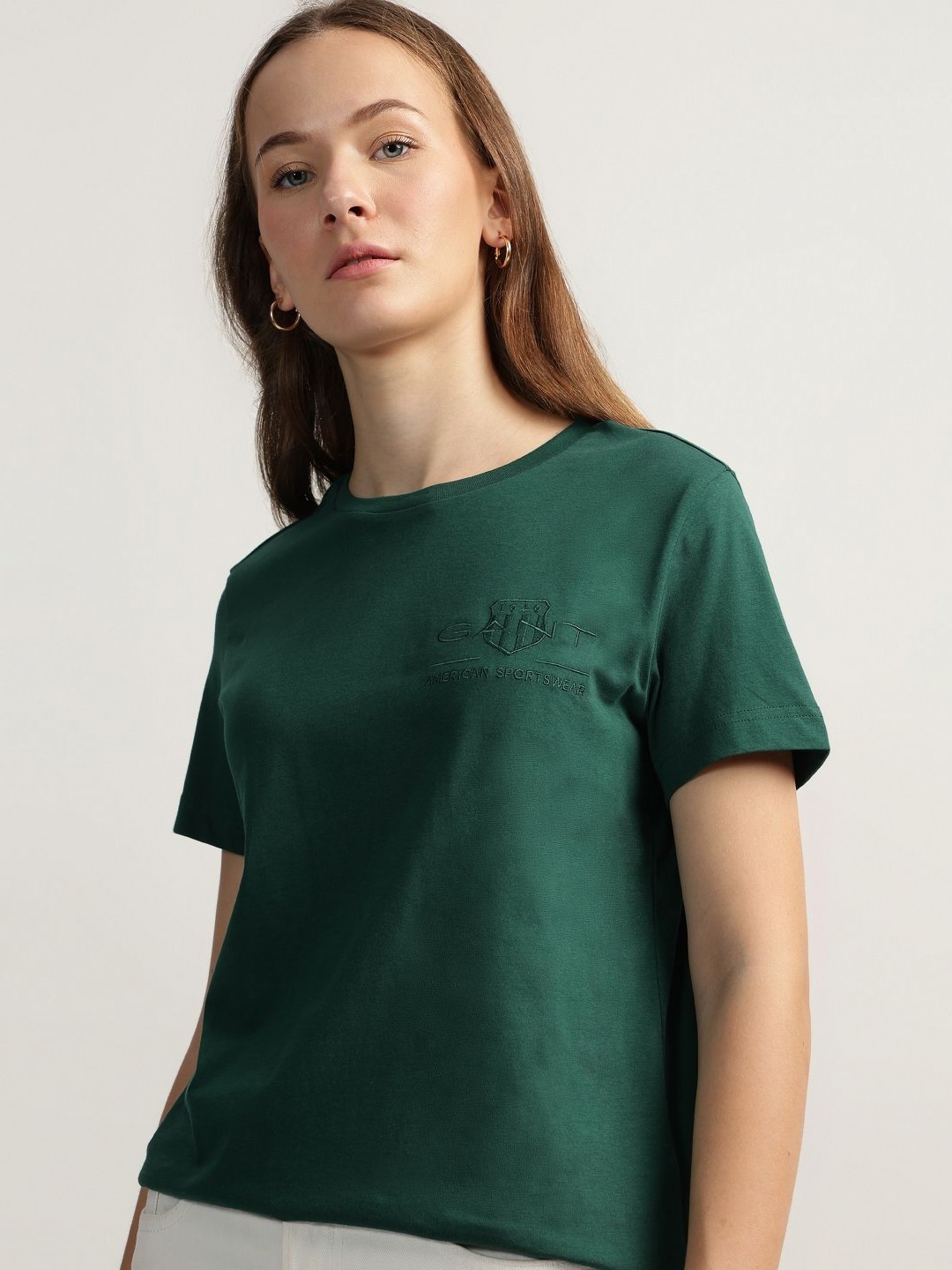 

GANT Women Typography Extended Sleeves T-shirt, Green