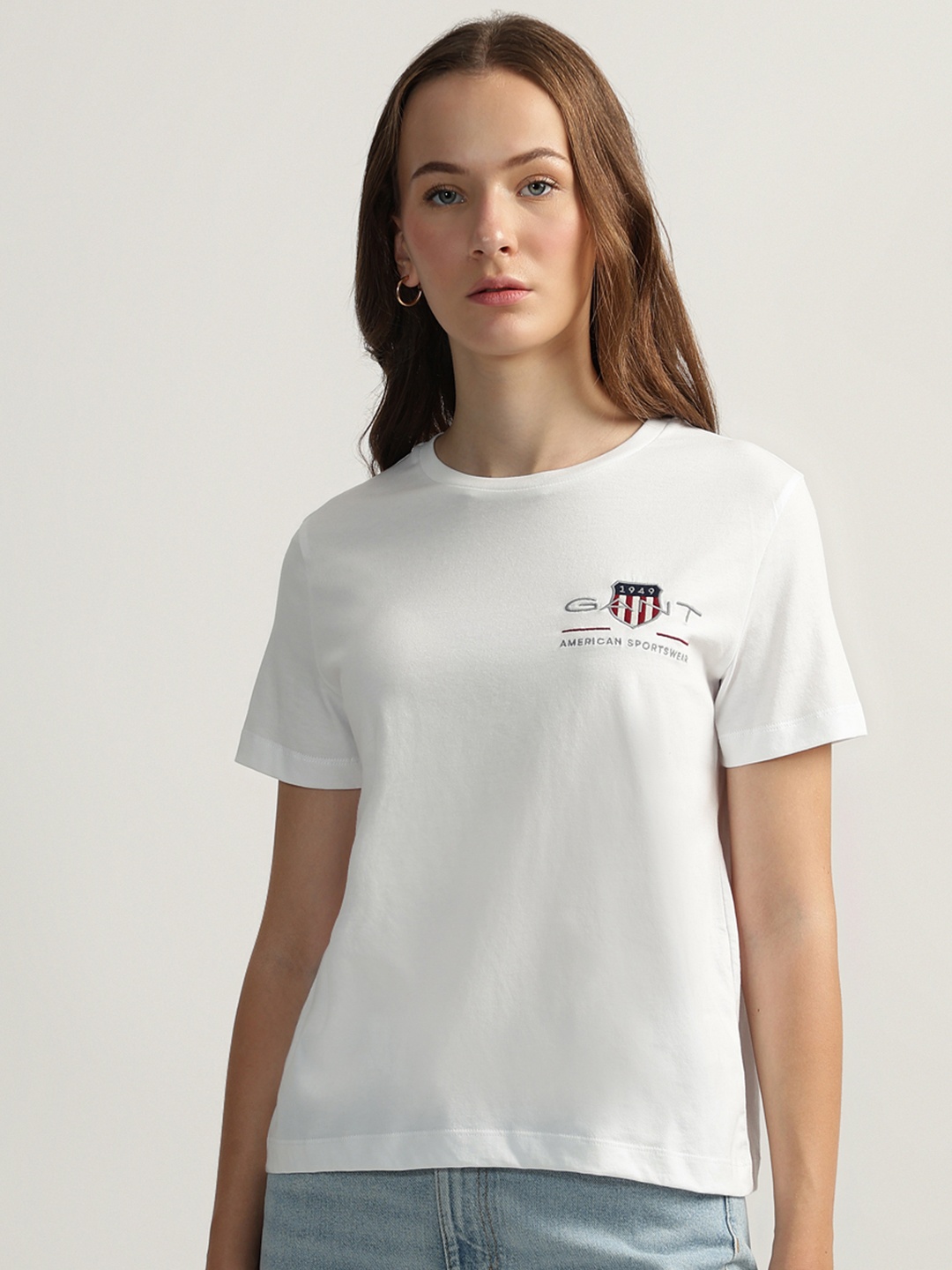 

GANT Women Typography Cut Outs T-shirt, White
