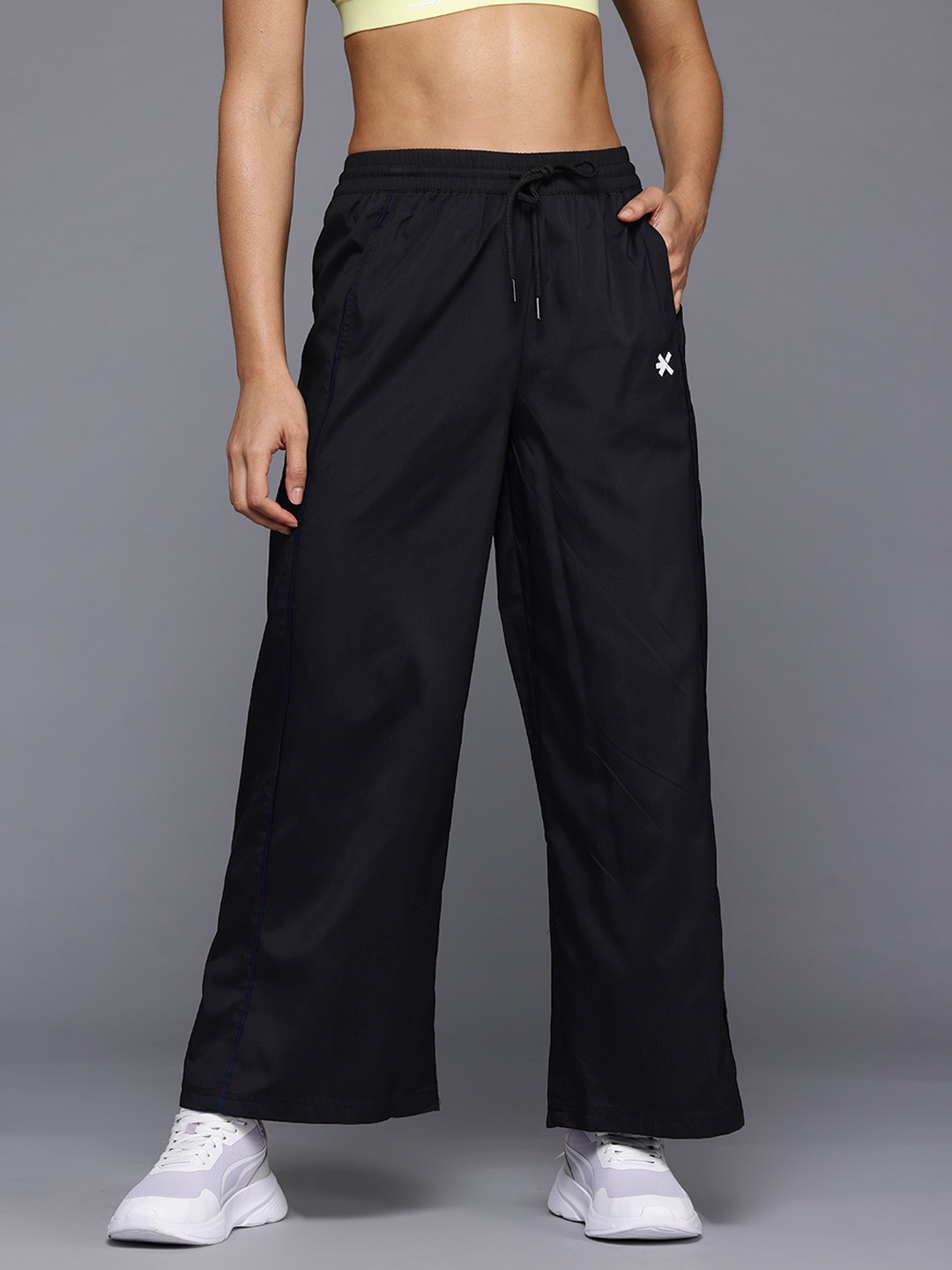 

HRX by Hrithik Roshan Women Flared Sports Track Pants, Black