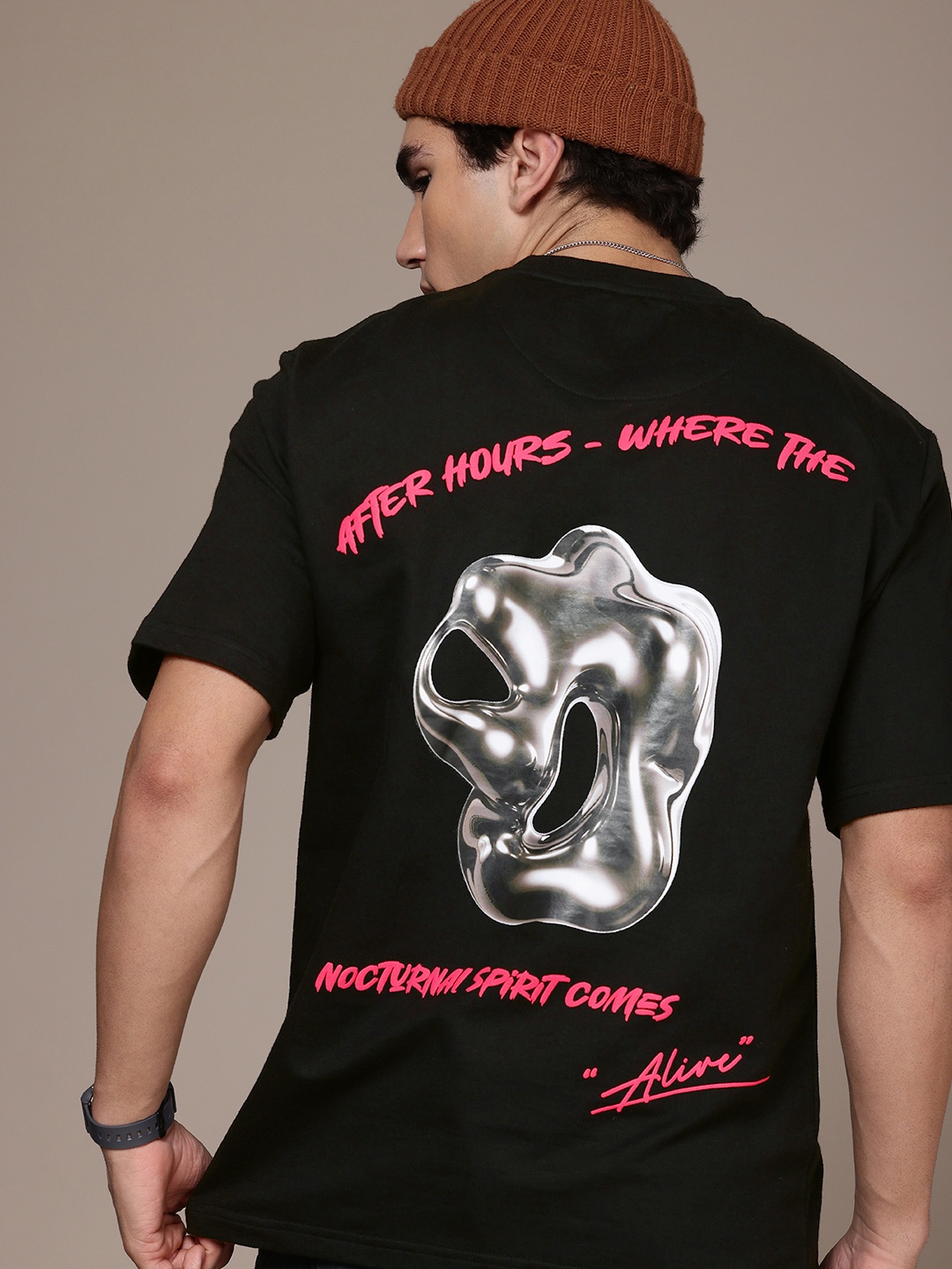 

FCUK Oversized Fit Pure Cotton Bio Finish T-shirt, Black
