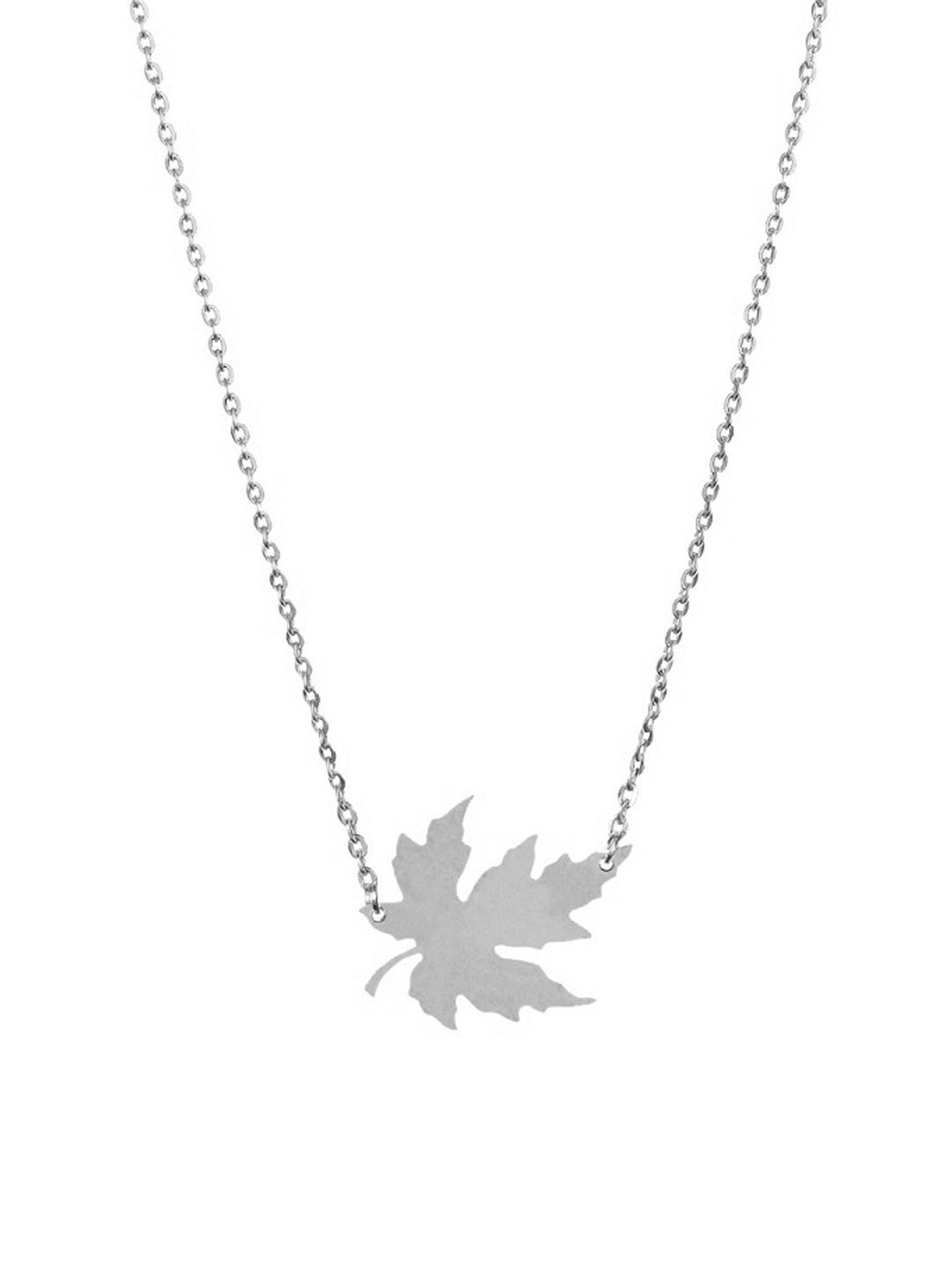 

Goldnera Girls 925 Sterling Silver-Plated Mapel Pendant with Chain