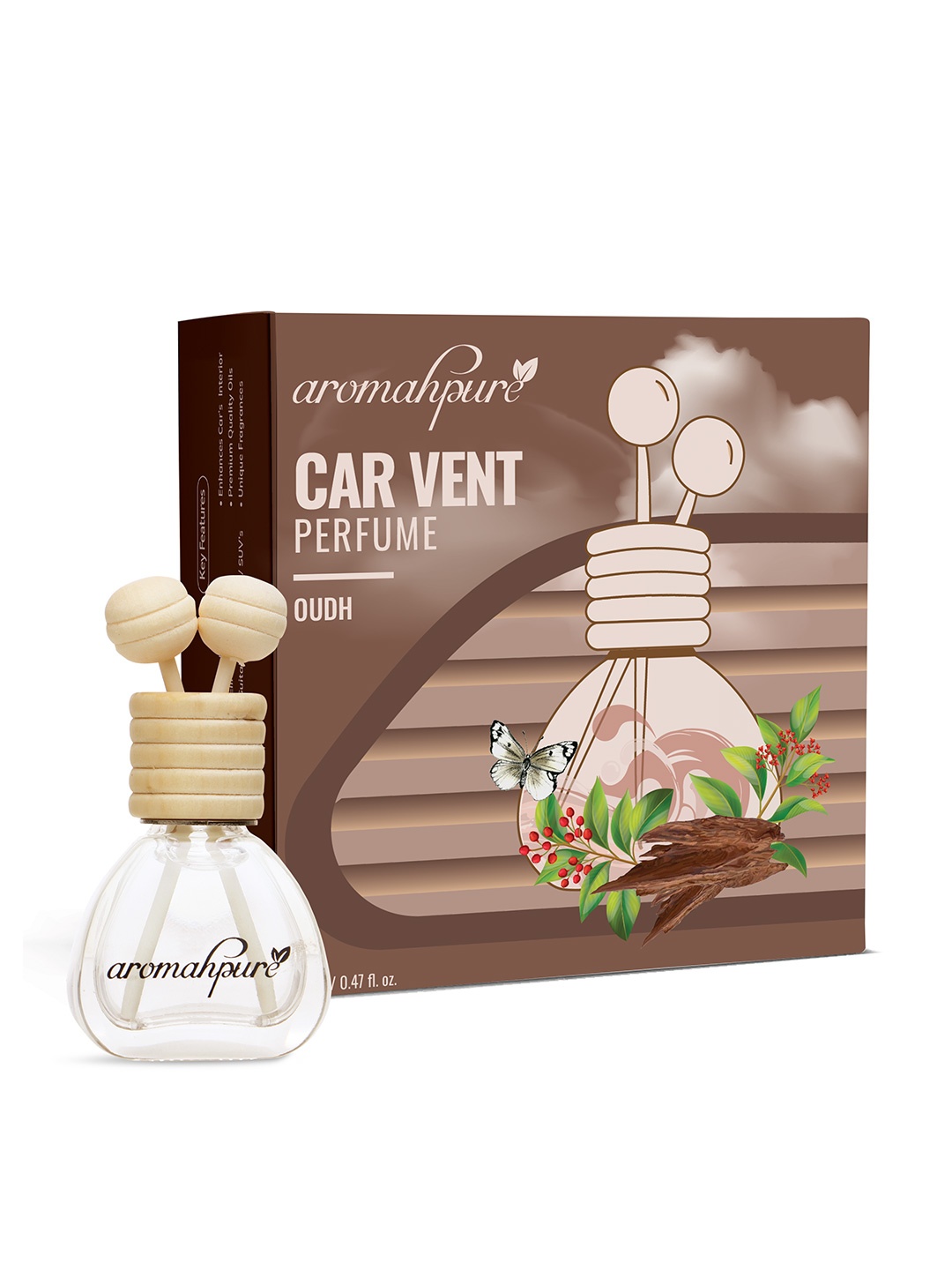 

Aromahpure Brown 2 Pieces Oudh Fragrance Car Vent Clip Air Freshener-14 ml