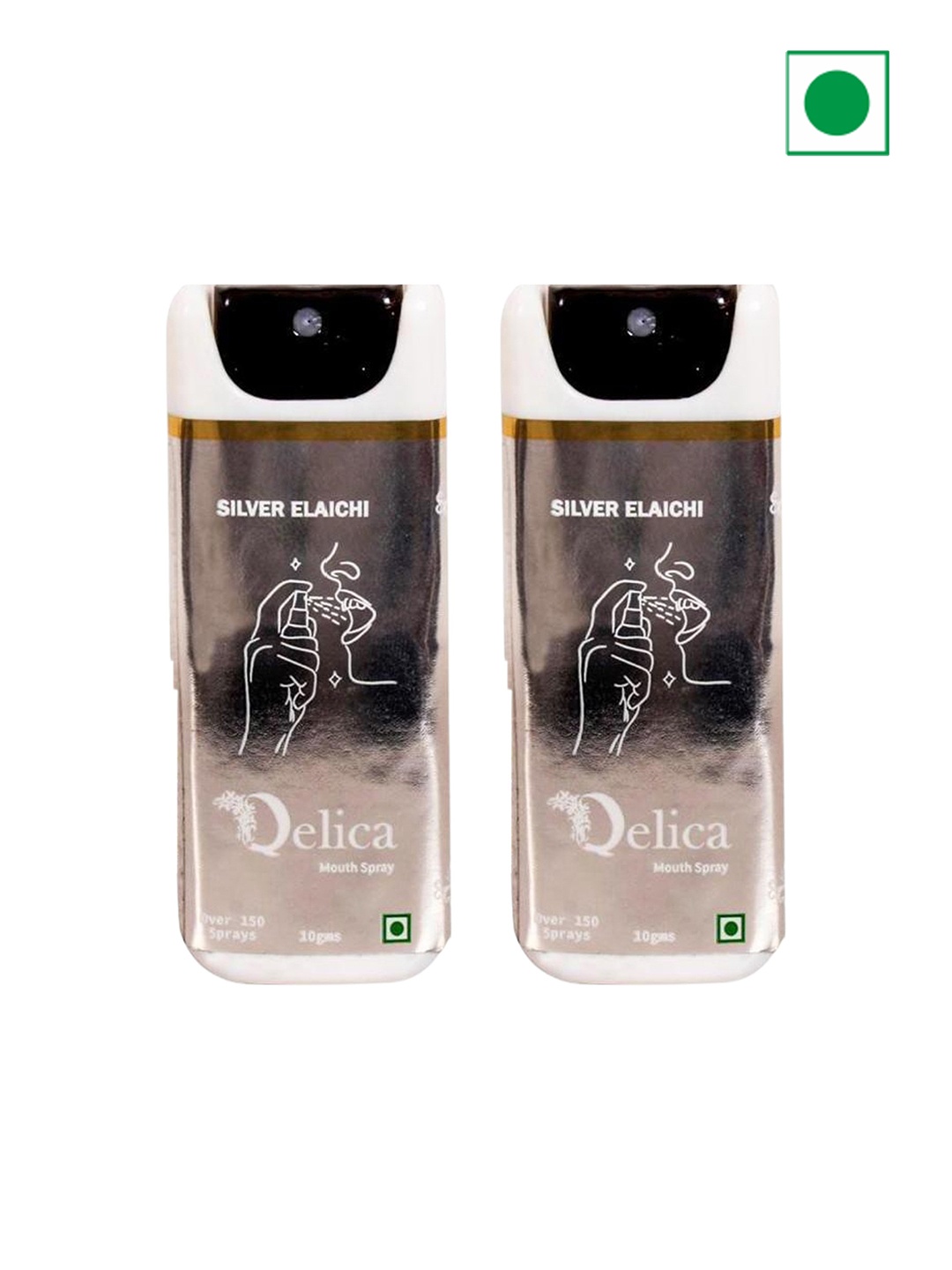

Qelica Set Of 2 Silver Elaichi Fresh Breath Spray-10g Each