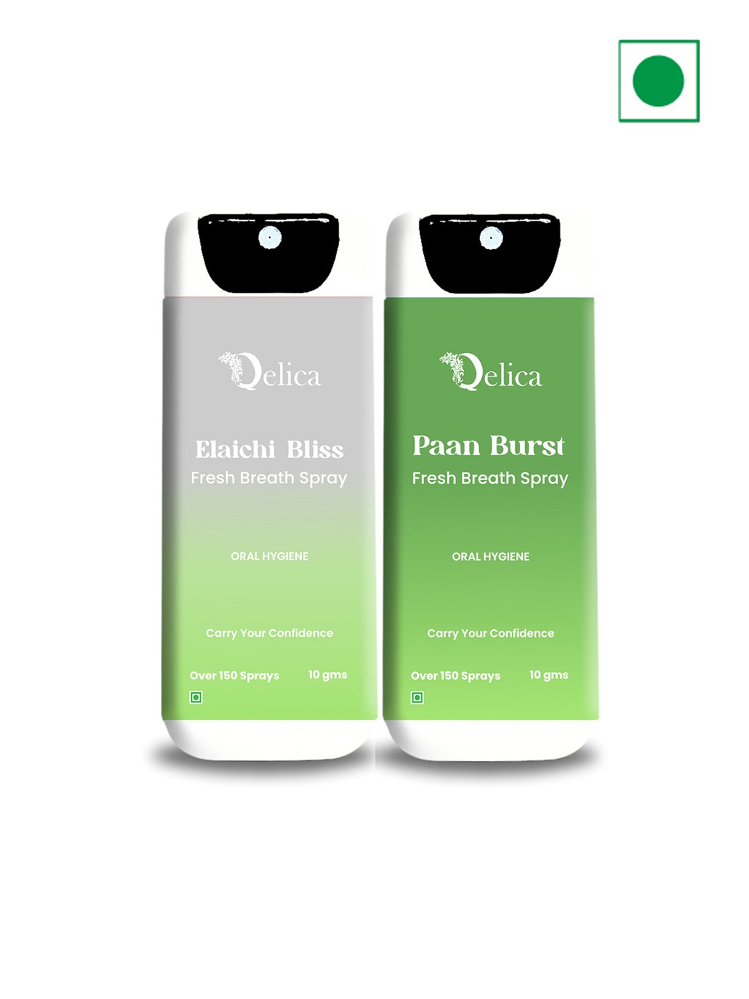 

Qelica Set Of 2 Paan Burst Fresh Breath Spray-10g Each, Green