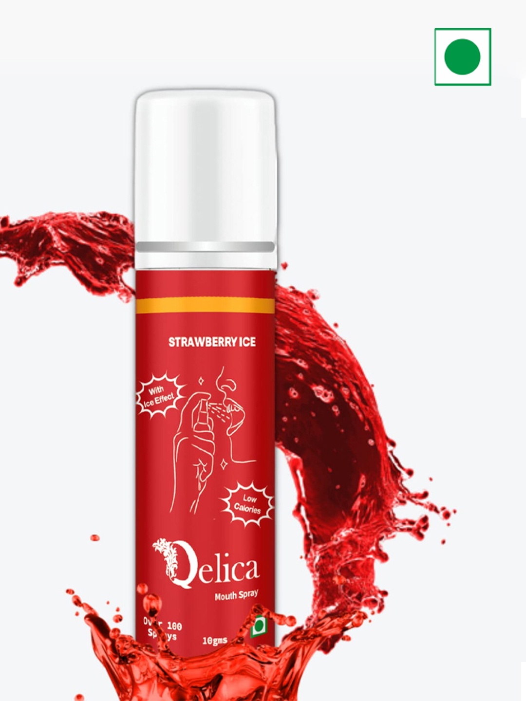 

Qelica Strawberry Ice Mouth Freshener Spray 10 g, Red