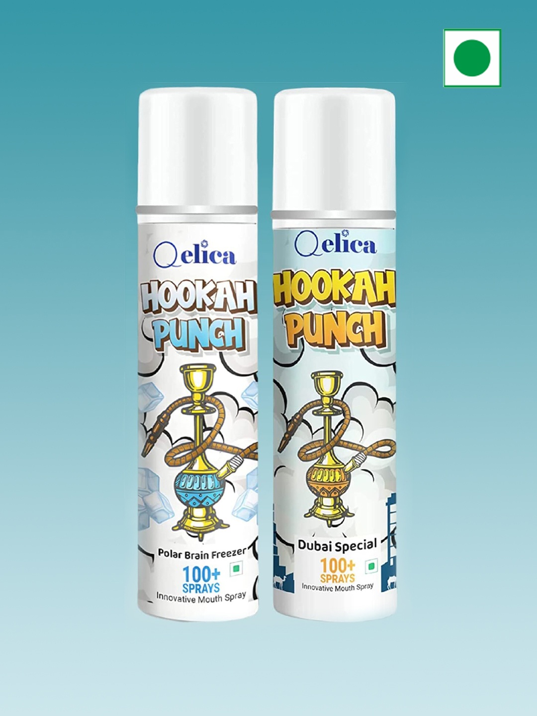 

Qelica Set Of 2 Dubai Special & Polar Brain Freezer Fresh Breath Spray-10g Each, White