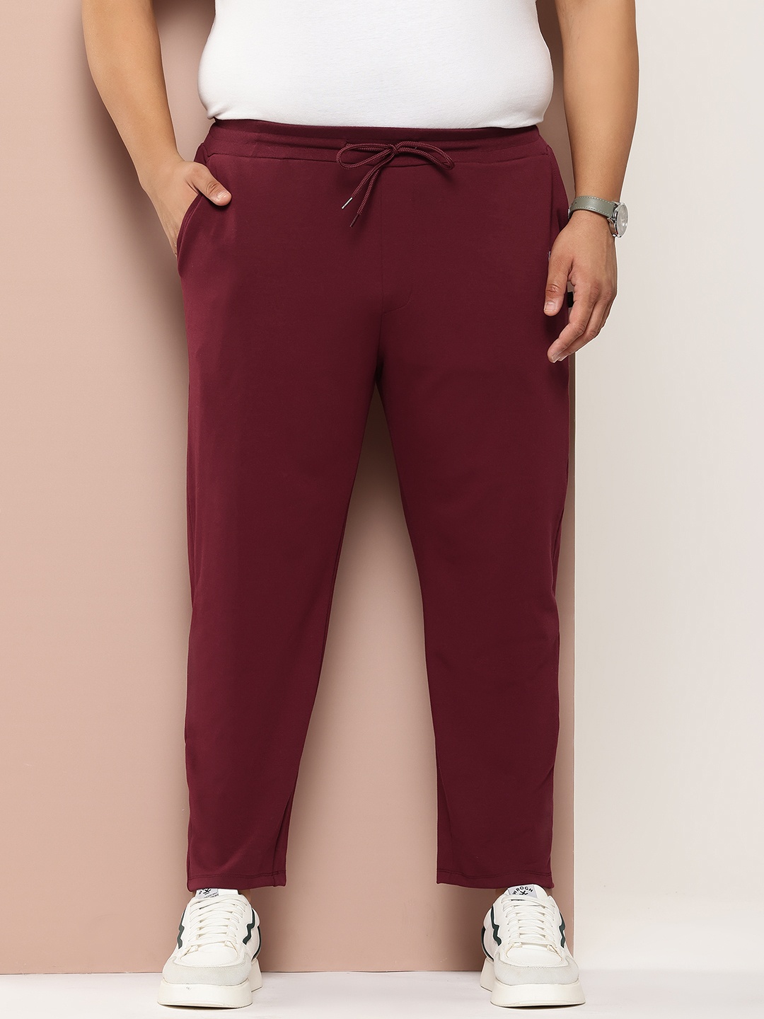 

Sztori Men Plus Size Solid Track Pants, Maroon