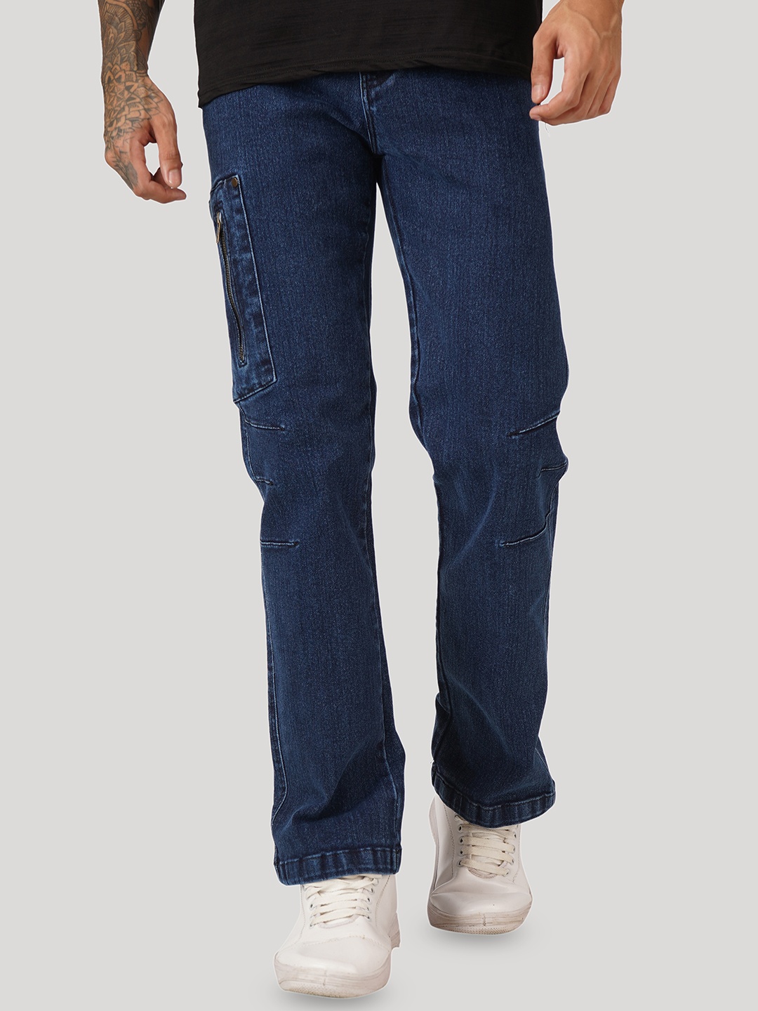 

Kranium Acid Wash Straight Fit Men Denim Pants, Blue
