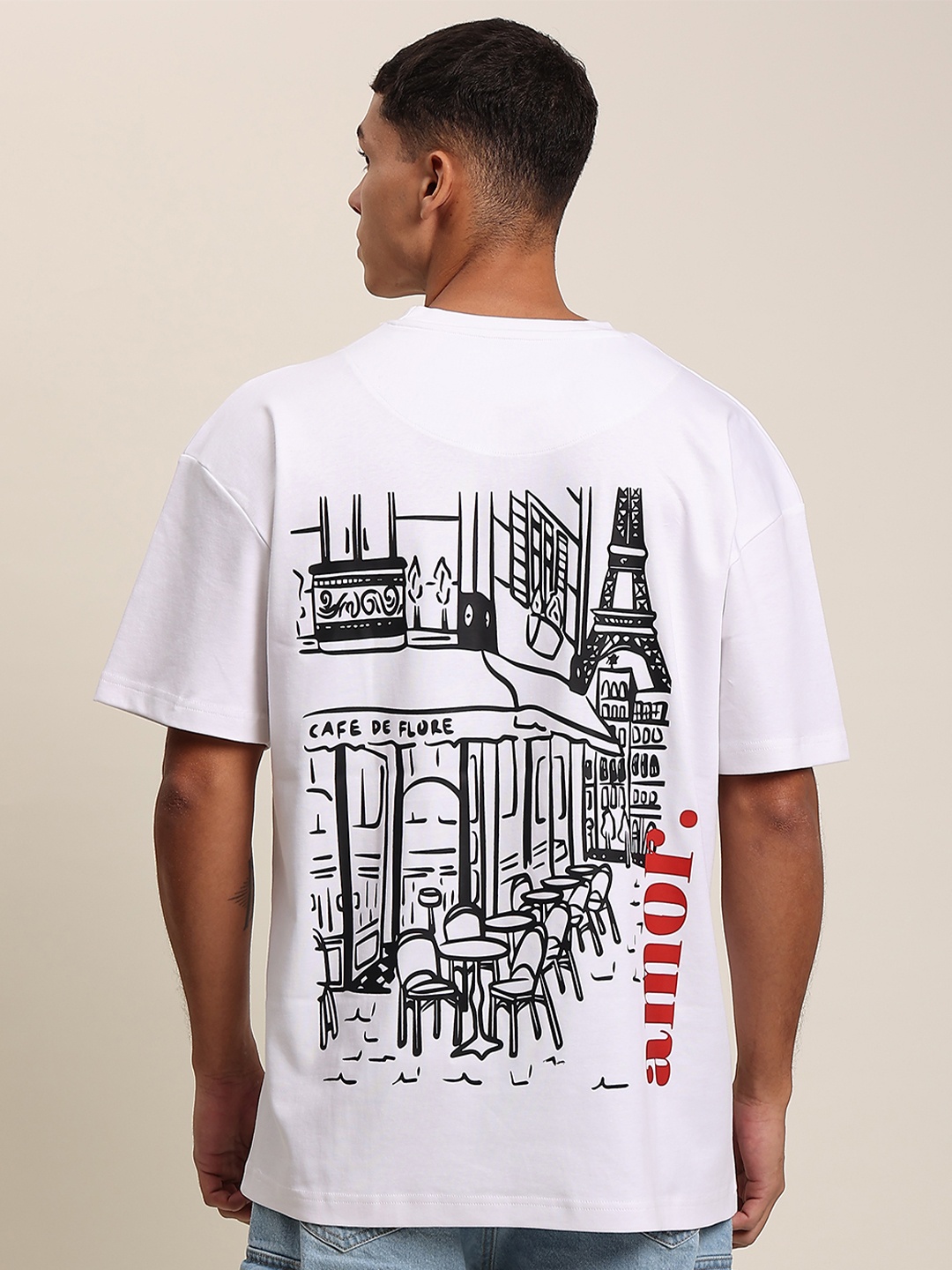 

Bene Kleed Men Cotton Printed Round Neck T-shirt, White