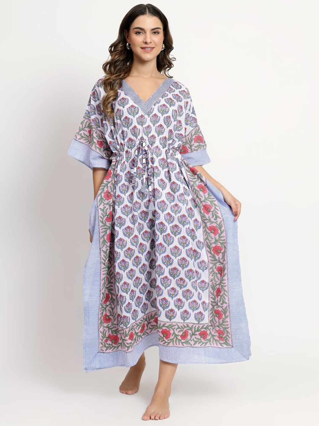 

Safeera Printed Maxi Nightdress, White