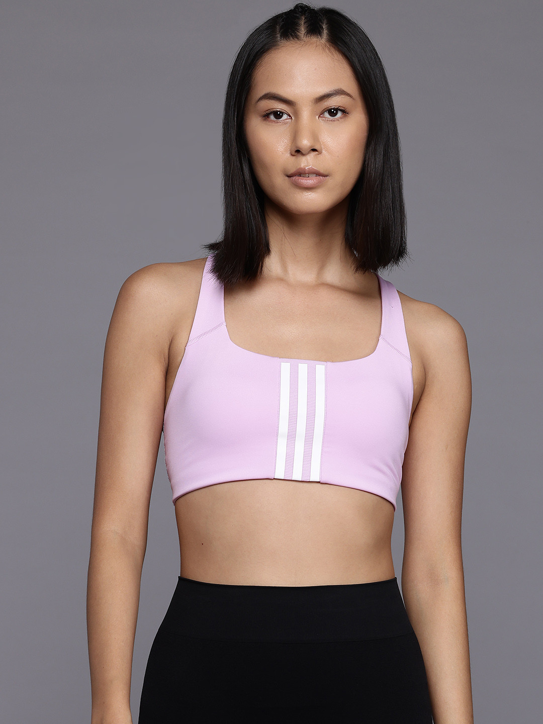 

ADIDAS Half Coverage Lightly Padded Sports Bra, Purple