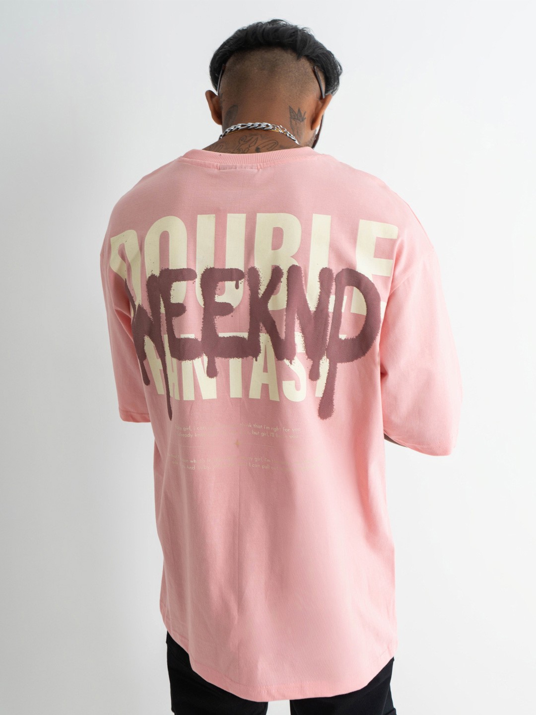 

Main Character India Unisex Typography Printed Drop-Shoulder Sleeves Pockets T-shirt, Pink