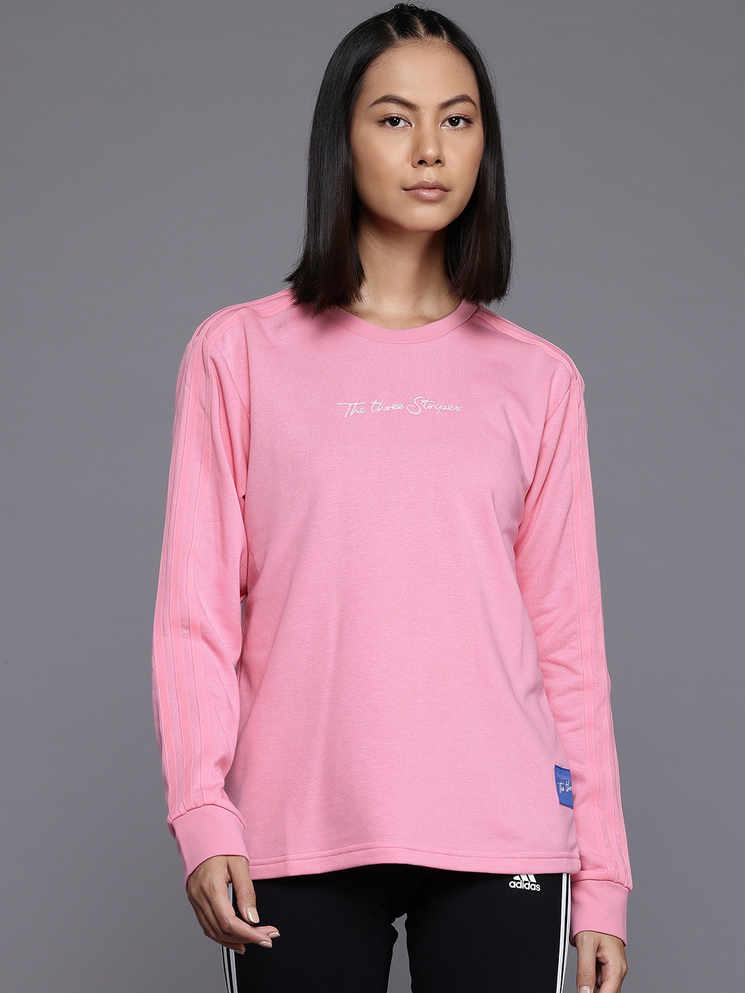 

ADIDAS Typography Printed Sweatshirt, Pink
