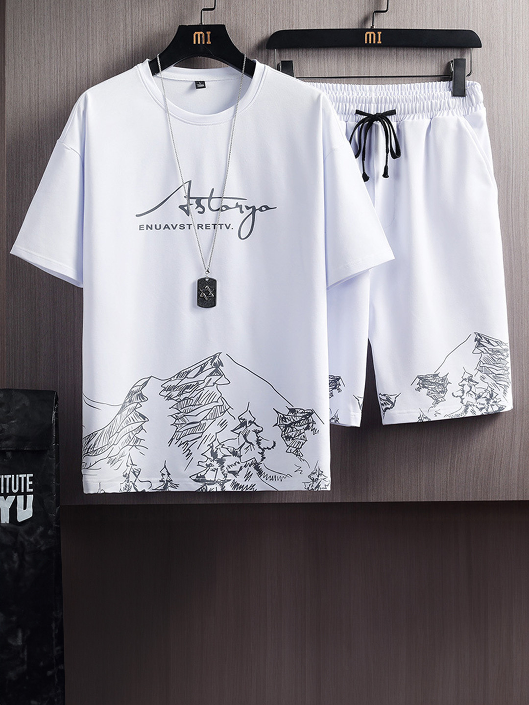 

StyleCast White Typography Printed T-shirt with shorts