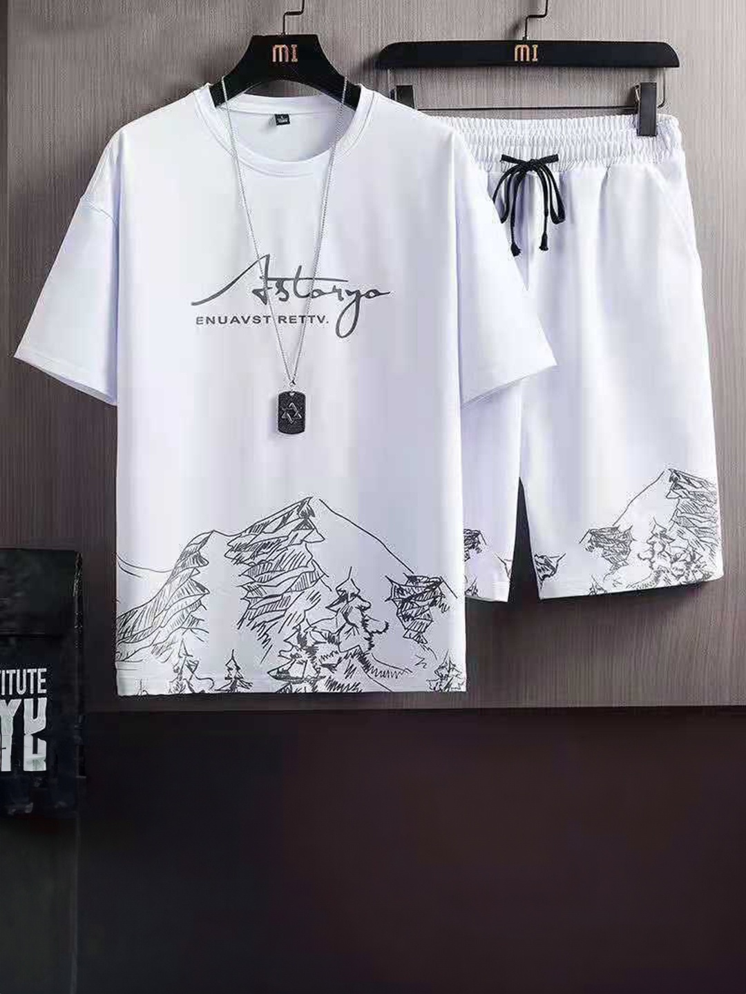 

StyleCast White Typography Printed Round Neck T-shirt with shorts