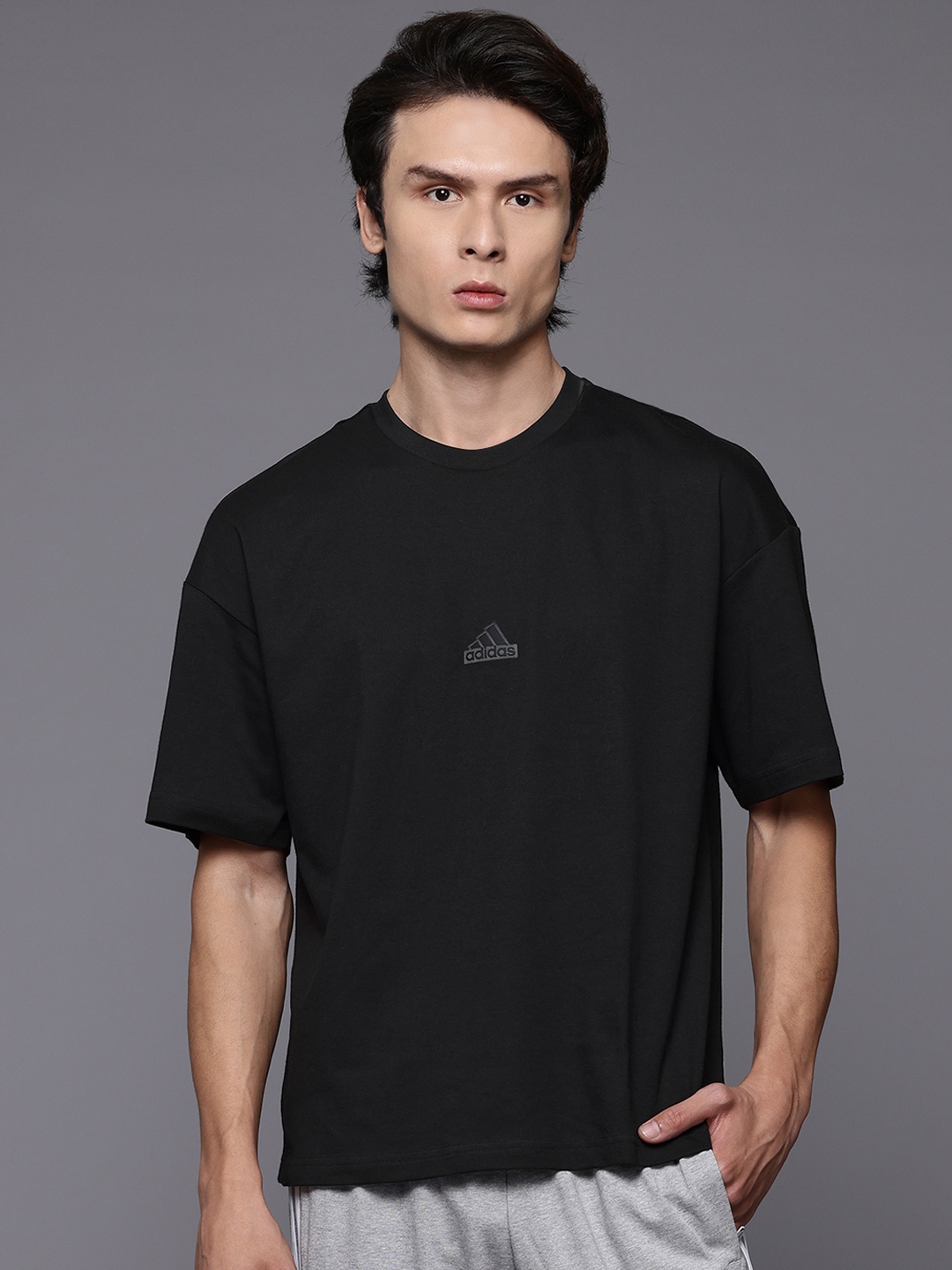 

ADIDAS Drop-Shoulder Sleeves City Escape Sports T-shirt, Black