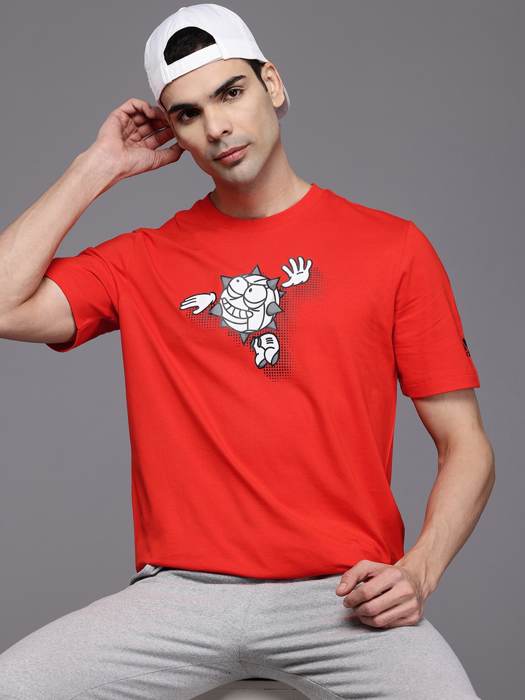 

ADIDAS Spikes Graphic Pure Cotton T-shirt, Red