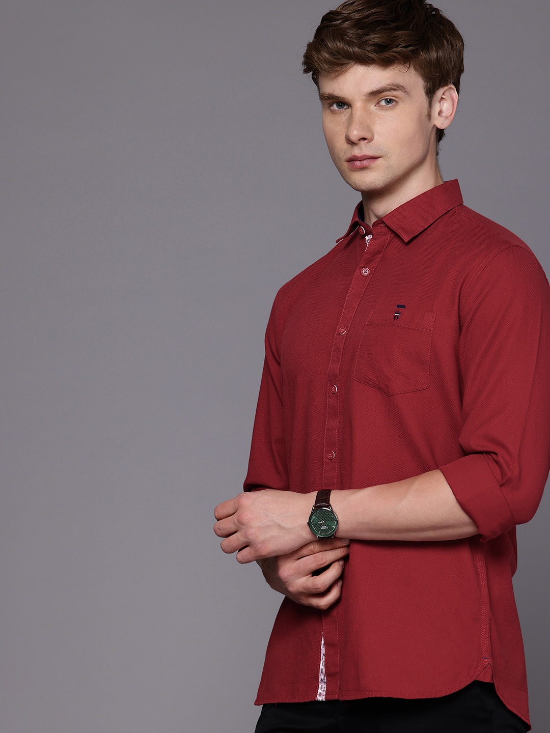 

Louis Philippe Sport Slim Fit Pure Cotton Casual Shirt, Maroon