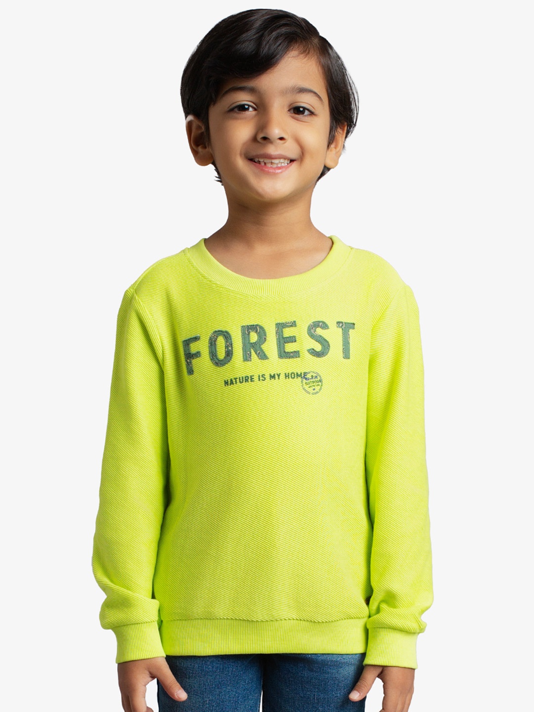 

Ed-a-Mamma Boys Printed Long Sleeves Sweatshirt, Green