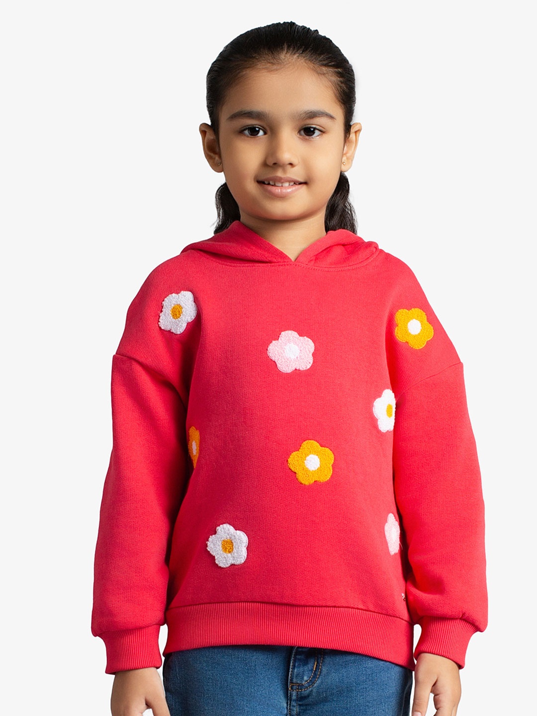 

Ed-a-Mamma Girls Embroidered Hooded Sweatshirt, Red