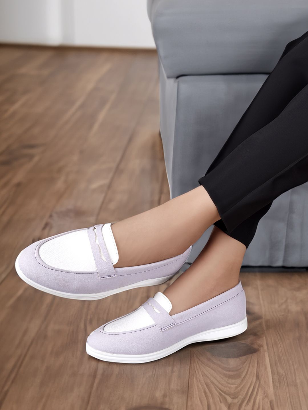 

Bxxy Women PU Slip-On Loafers, Violet