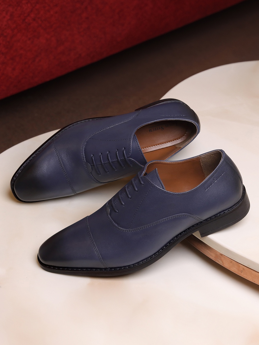 

LOUIS STITCH Men Blue Premium Egyptian Crust Leather Formal Derbys