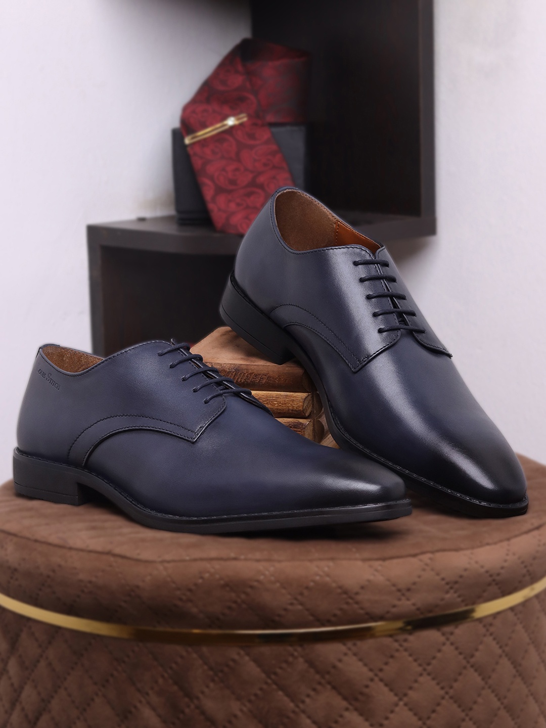 

LOUIS STITCH Men Blue Premium Egyptian Crust Leather Formal Derbys