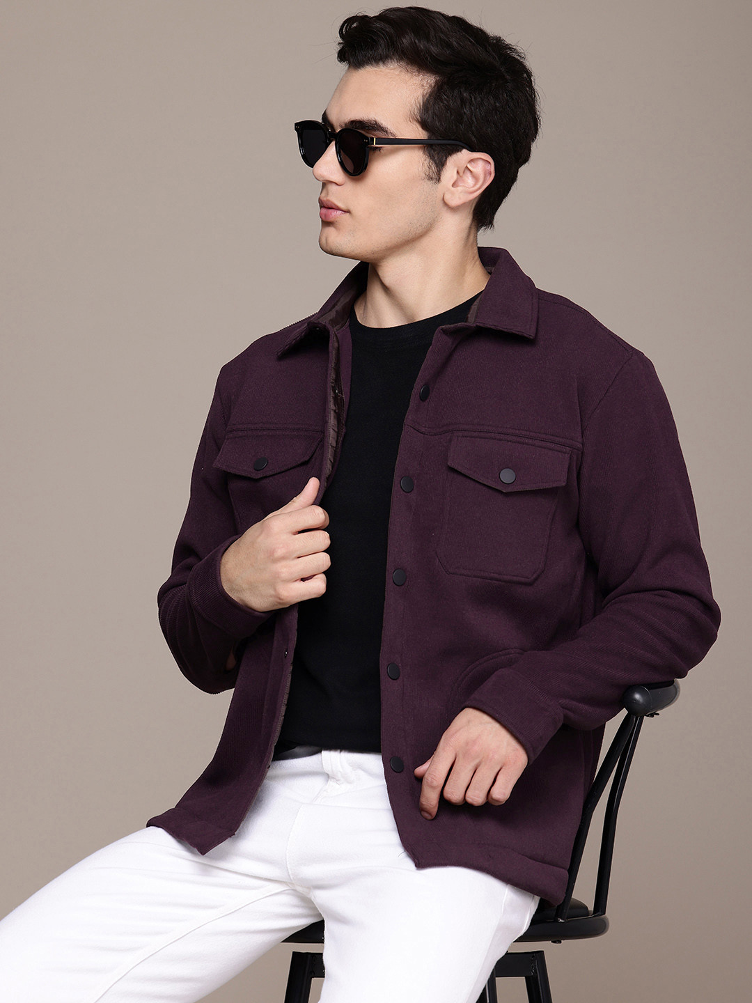 

French Connection Outdoor Open Front Jacket, Burgundy