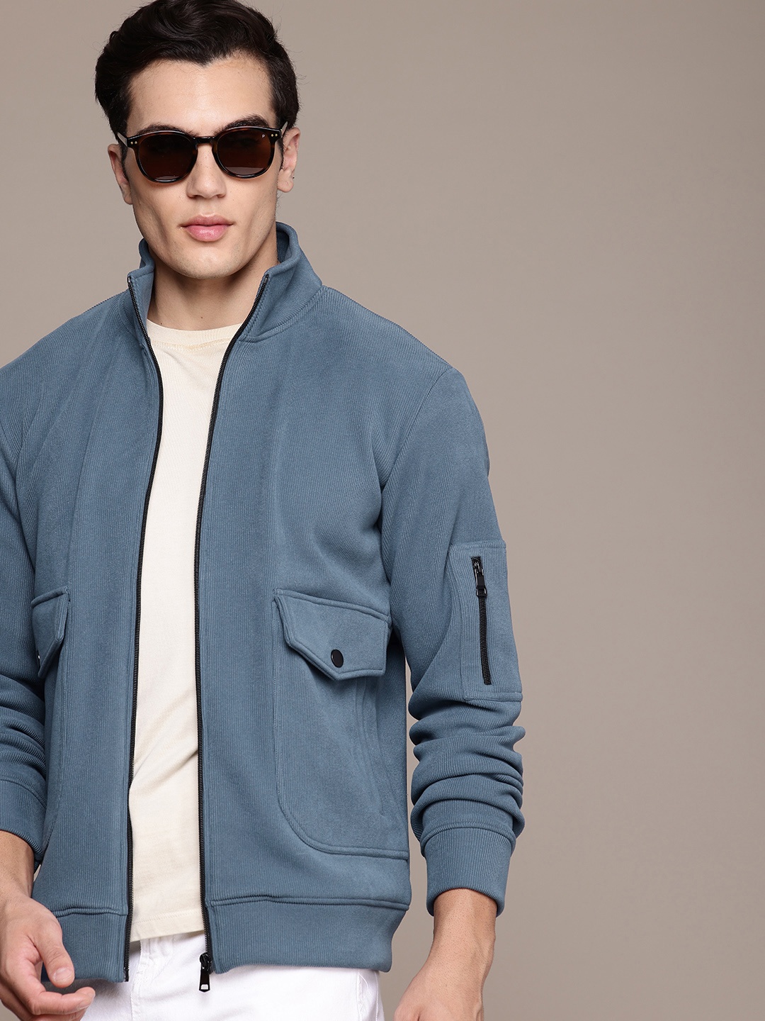 

French Connection Outdoor Open Front Jacket, Blue