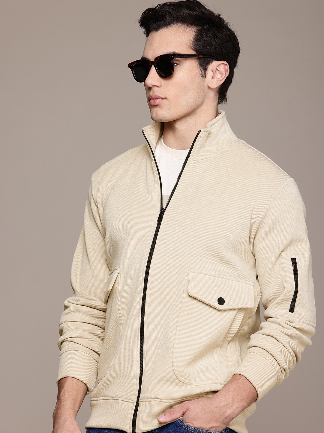 

French Connection Outdoor Open Front Jacket, Cream