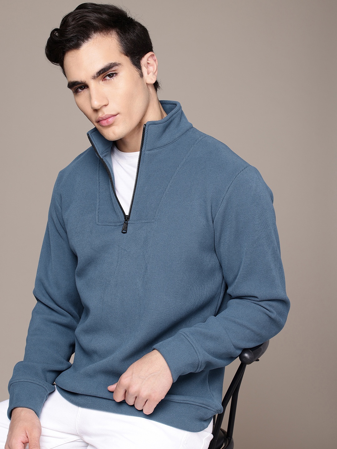 

French Connection Half Zip Sweatshirt, Blue
