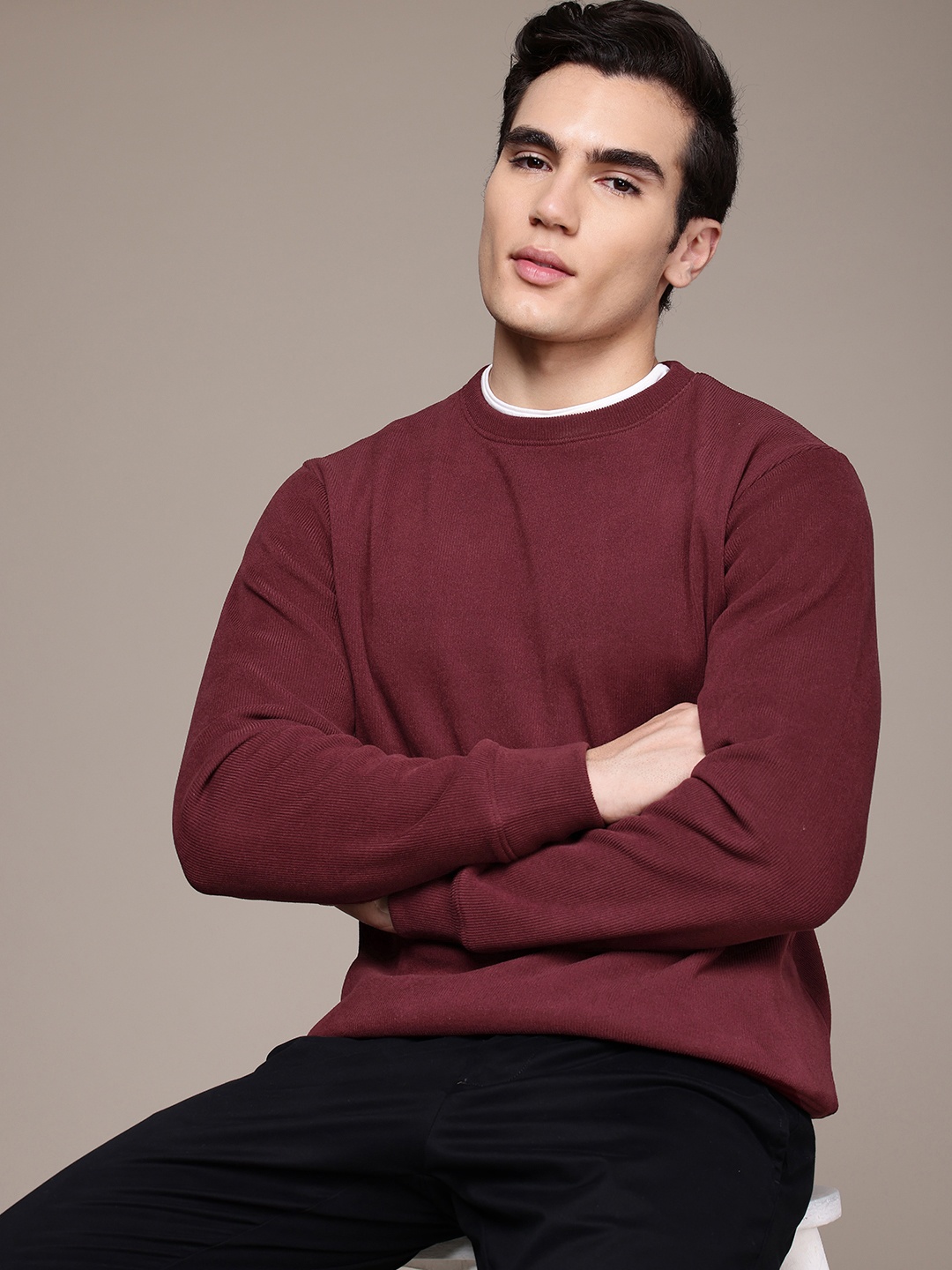 

French Connection Round Neck Sweatshirt, Red