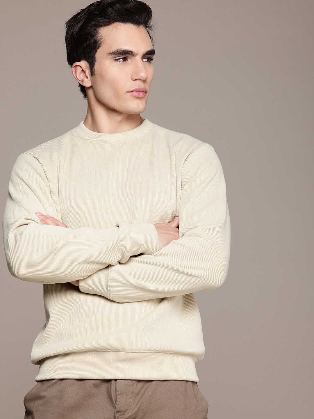 

French Connection Round Neck Sweatshirt, Cream