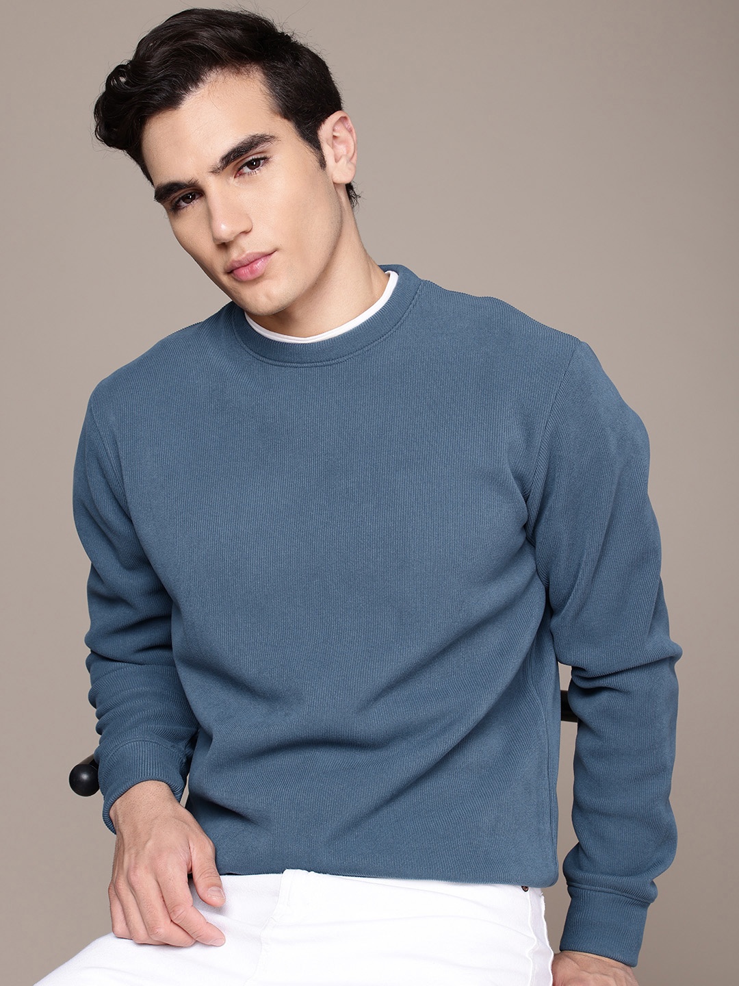

French Connection Round Neck Sweatshirt, Blue