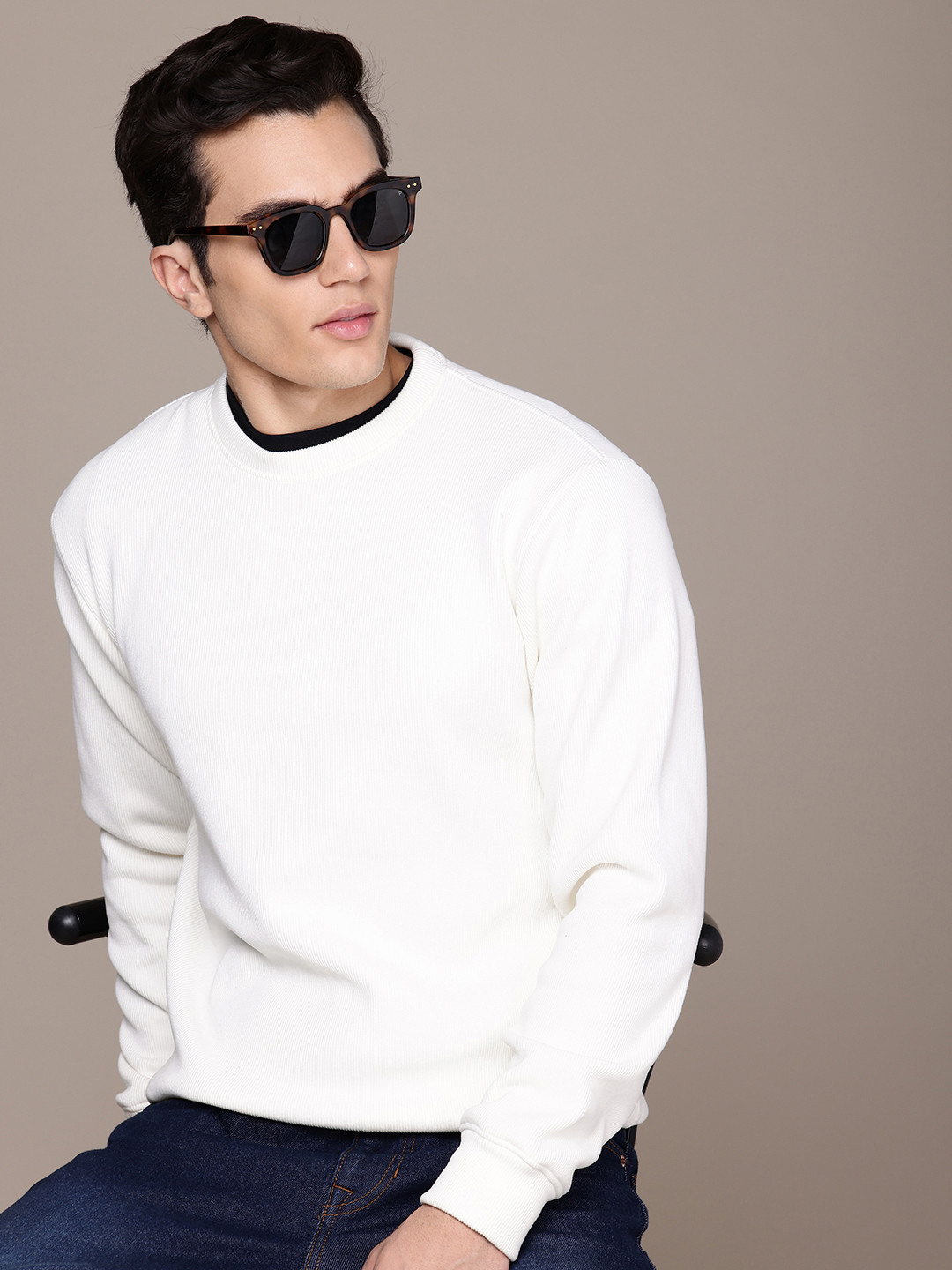 

French Connection Round Neck Sweatshirt, White