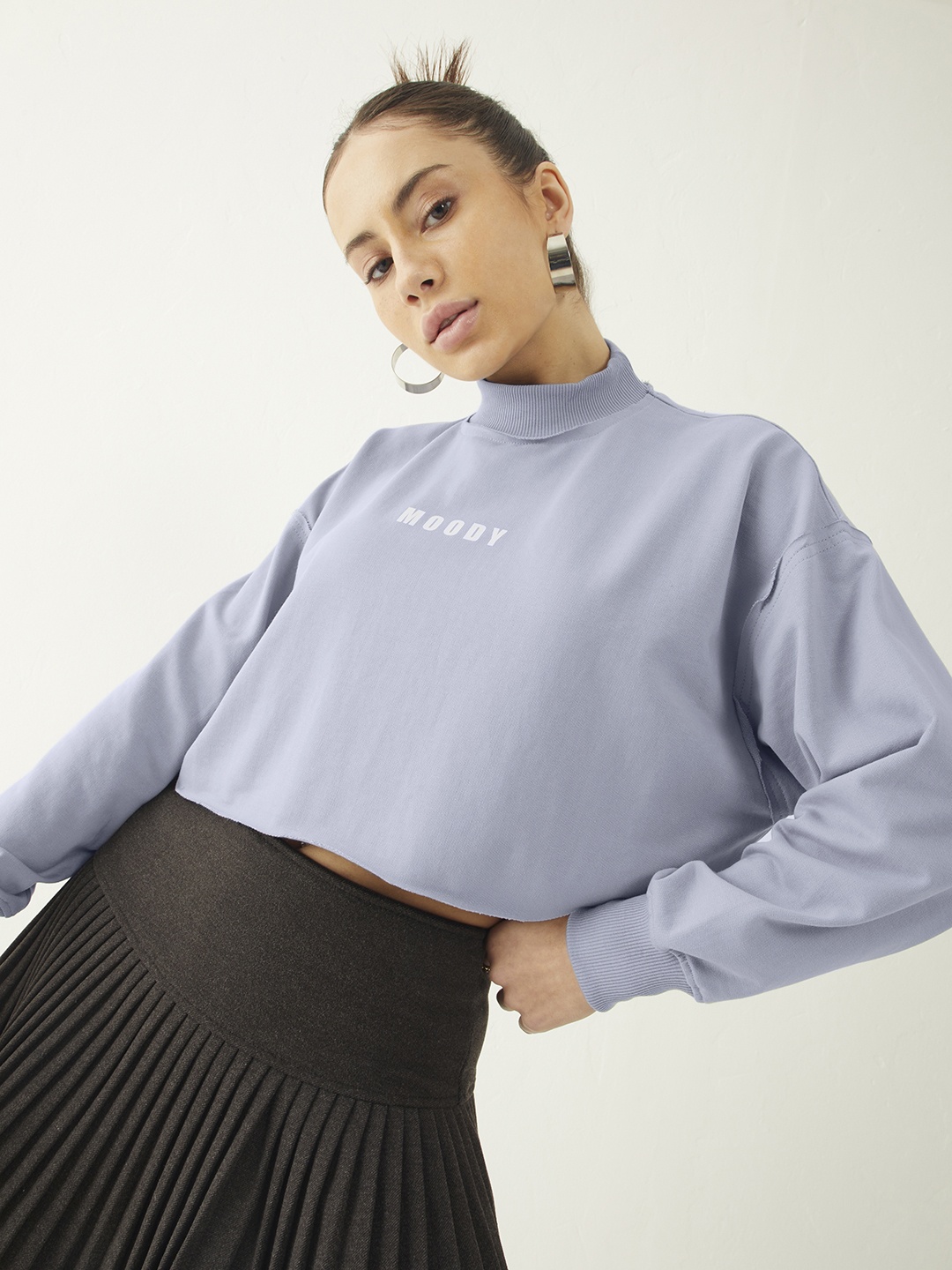 

DressBerry Pastel Dreams Cropped Boxy Sweatshirt, Grey