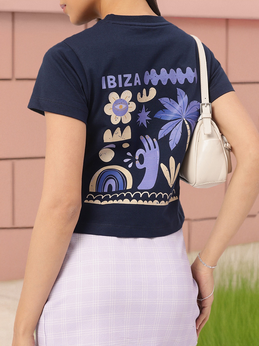 

DressBerry Vacation Vibes Printed T-shirt, Navy blue