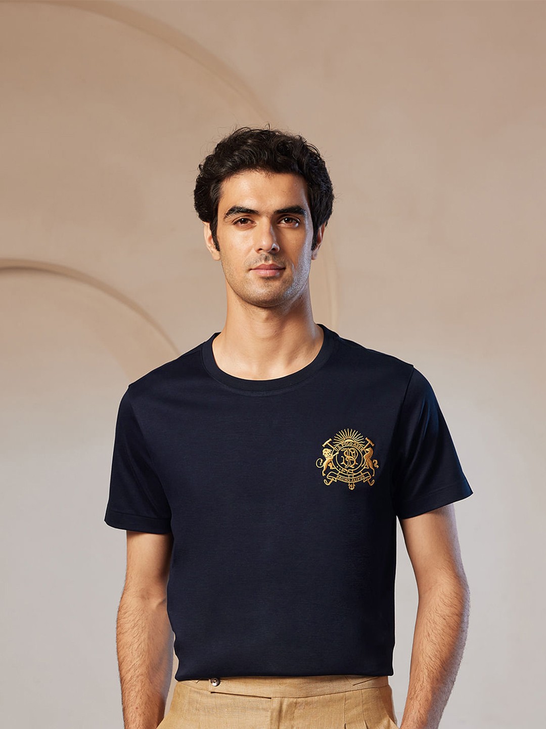 

U.S. Polo Assn. Men Solid Round Neck Cotton Slim Fit T-shirt, Blue