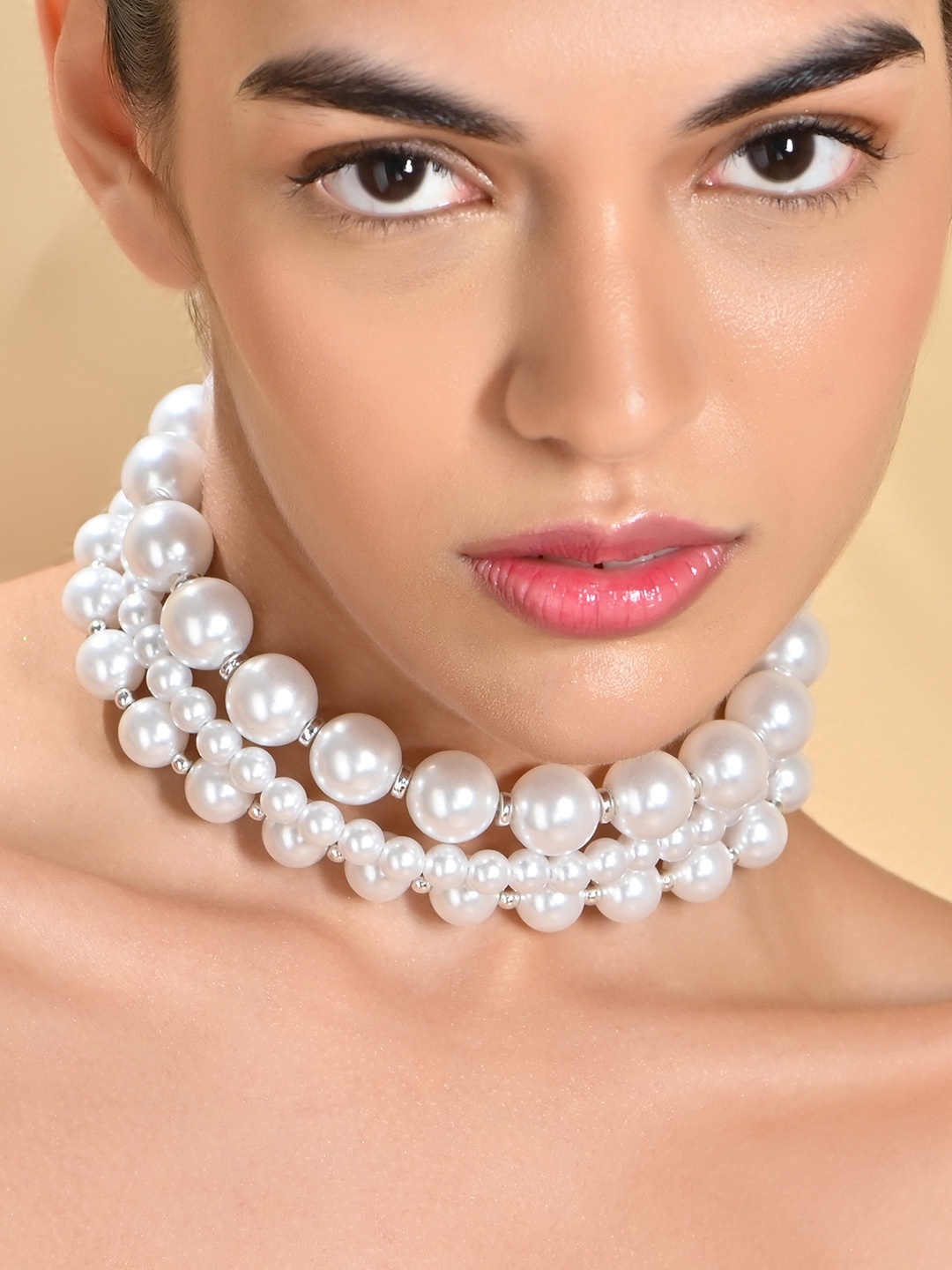 

ToniQ Pearls Choker Necklace, White