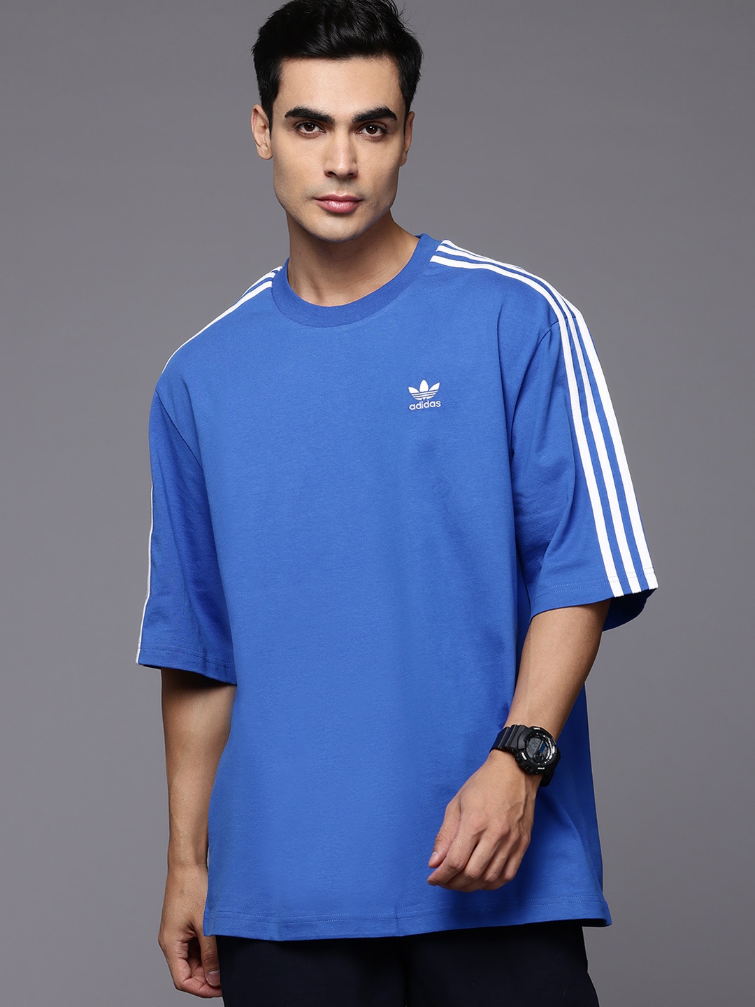 

ADIDAS Originals Drop-Shoulder Sleeves Pure Cotton T-shirt, Blue