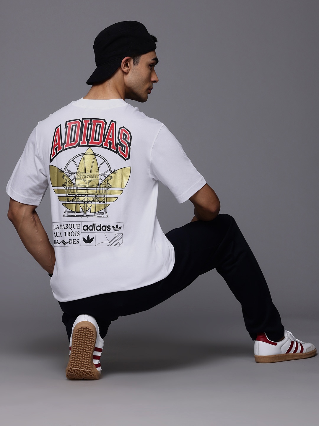 

ADIDAS Originals Brand Logo Printed Pure Cotton T-shirt, White