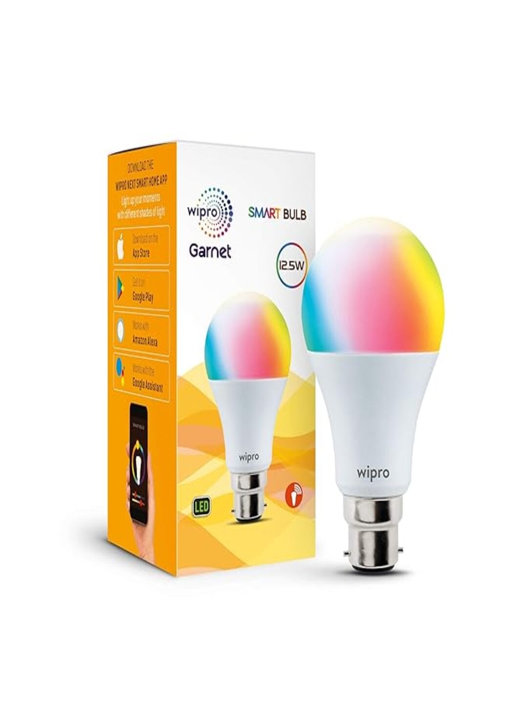 

Wipro White & Pink 12.5 W Smart LED Bulb With Music Sync