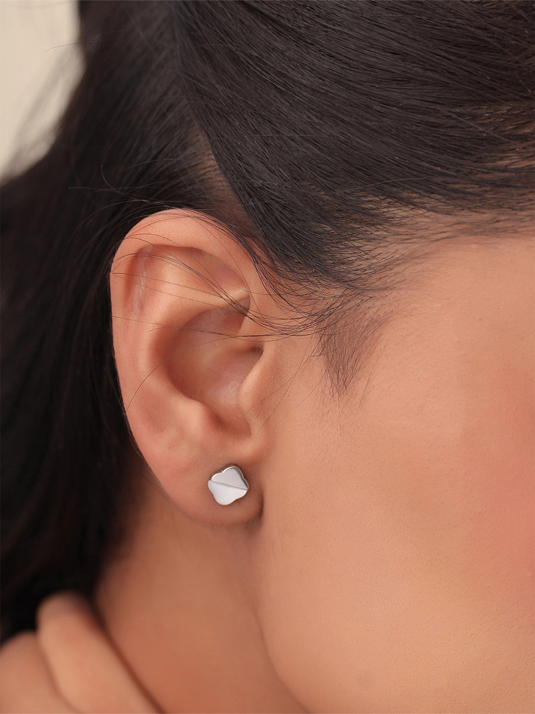 

Kicky And Perky 925 Sterling Silver Rhodium-Plated Mother of Pearl Studs