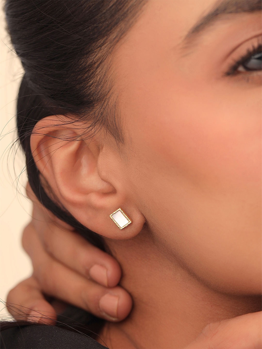 

Kicky And Perky 9.25 Sterling Silver Gold-Plated Stones Studded Contemporary Studs