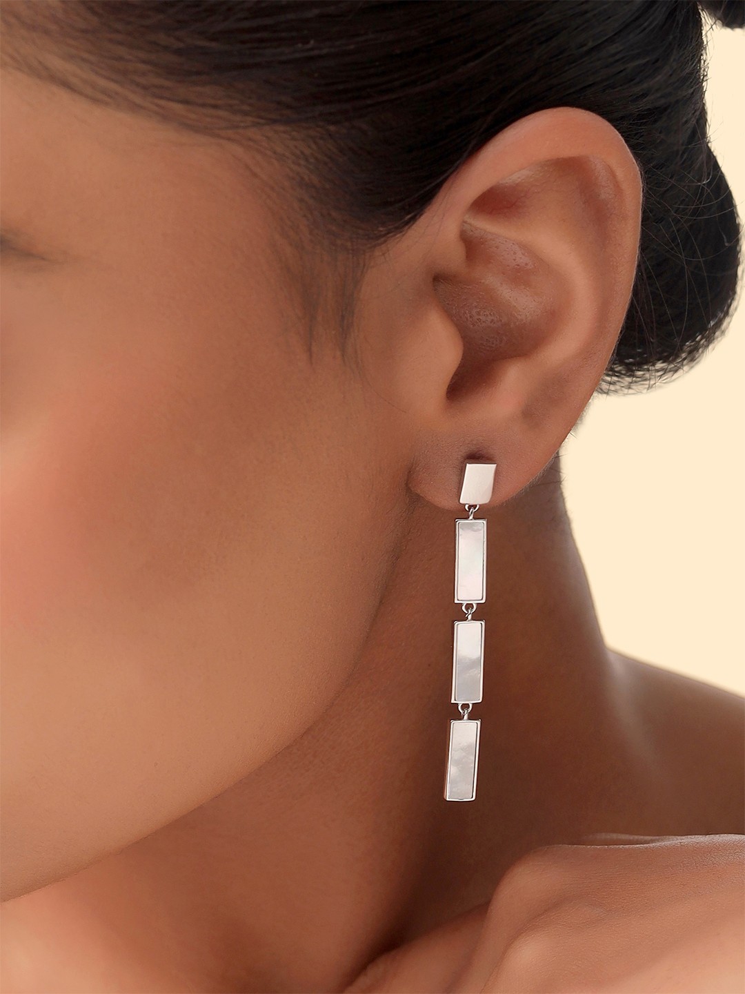 

Kicky And Perky 9.25 Sterling Silver Rhodium-Plated Mother of Pearl Drop Earrings