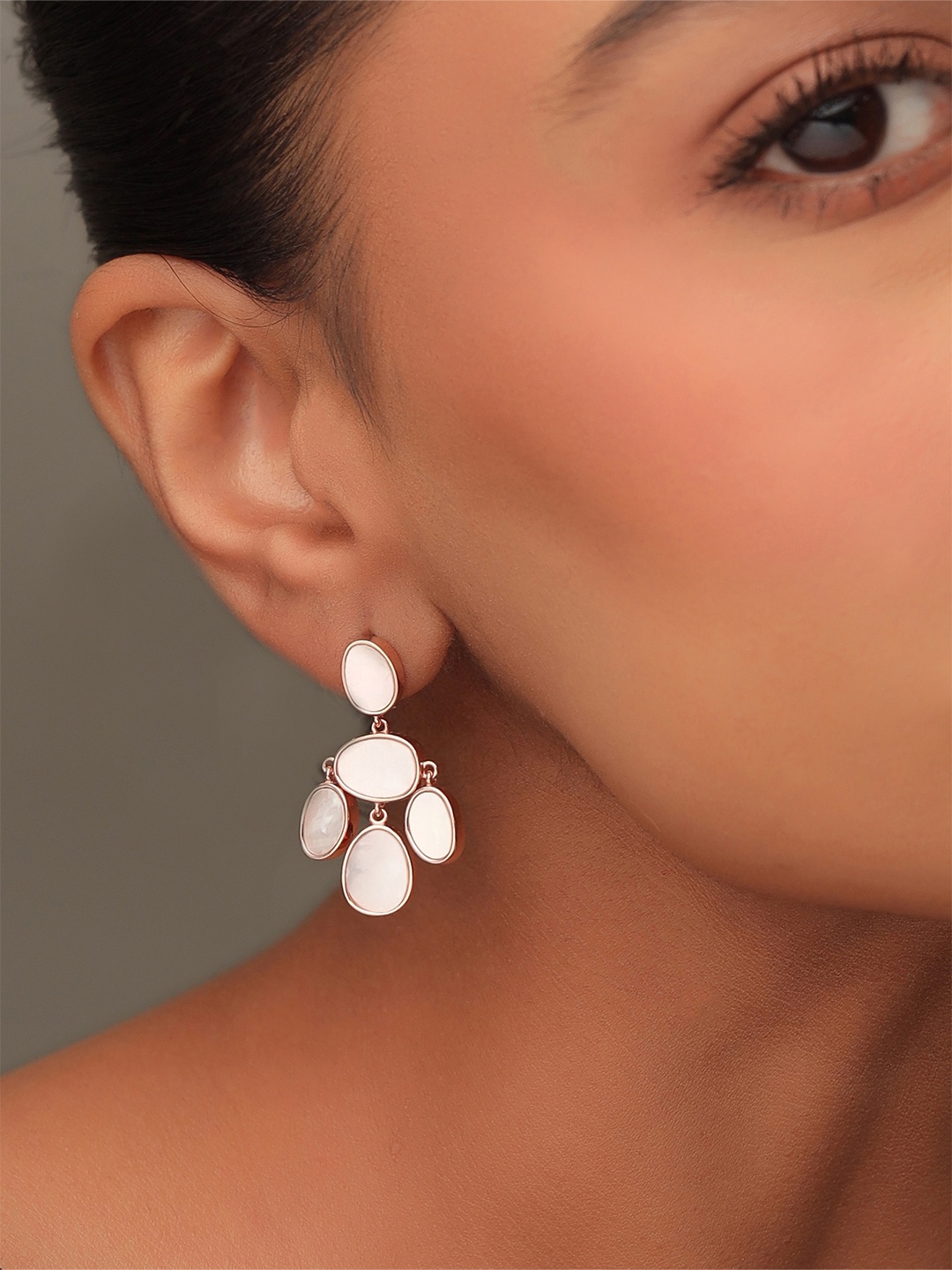 

Kicky And Perky 9.25 Sterling Silver Rose Gold-Plated Mother of Pearl Drop Earrings