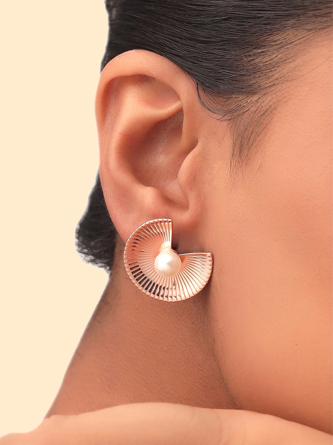 

Kicky And Perky 925 Sterling Silver Rose Gold-Plated Beaded Studs