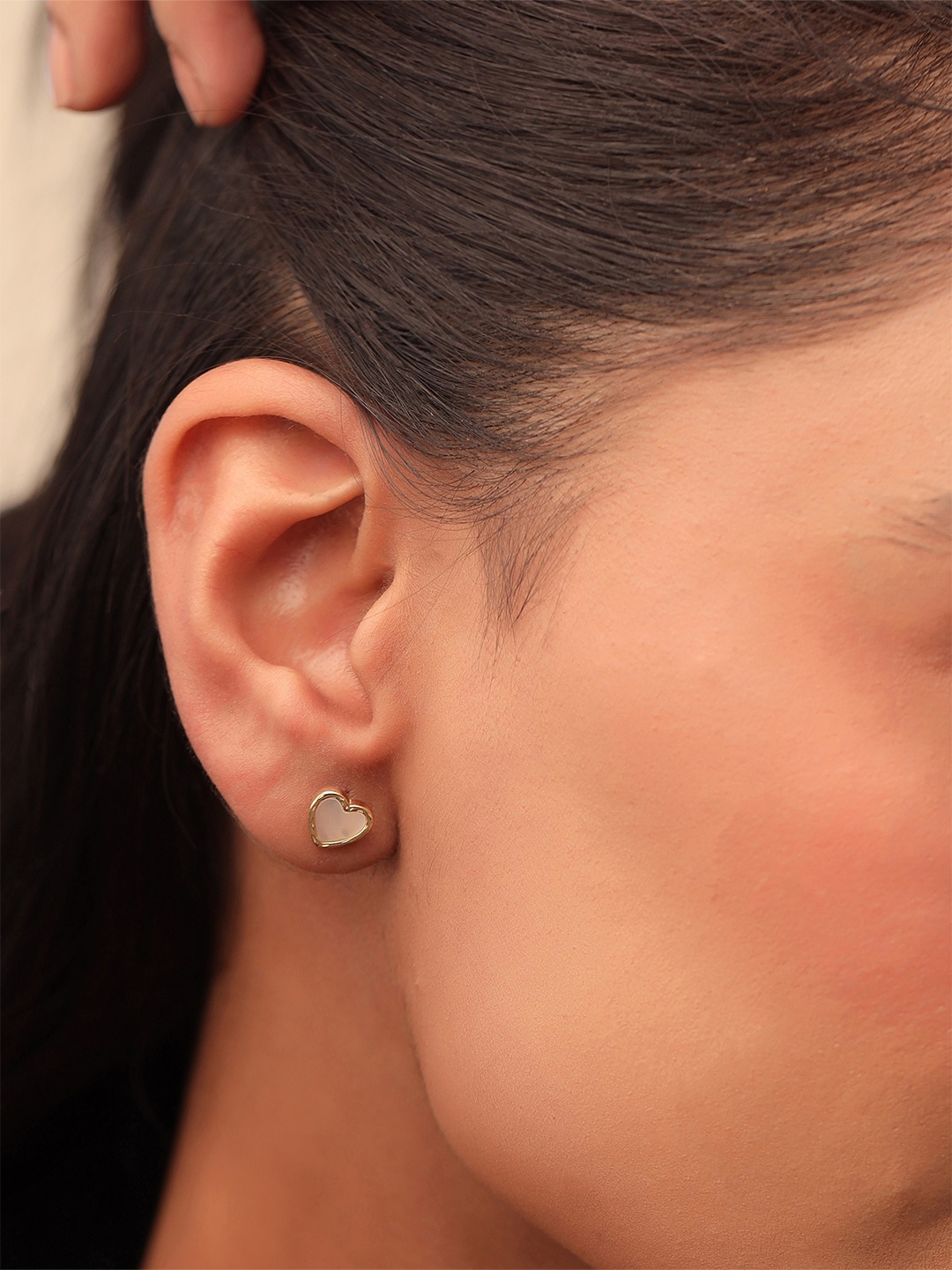 

Kicky And Perky Gold Plated 92.5 Sterling Silver Mother Of Pearl Studded Earrings